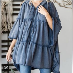 Oli & Hali Indigo Hooded Poncho